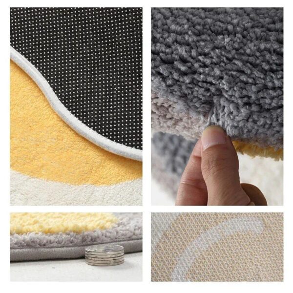 Egg-citing Poached Egg Shaped Carpet: Non-Slip, Multi-Purpose & Fun Home Accessory - Image 6
