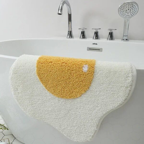 Egg-citing Poached Egg Shaped Carpet: Non-Slip, Multi-Purpose & Fun Home Accessory - Image 5