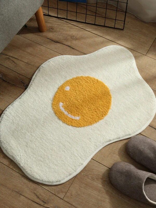 Egg-citing Poached Egg Shaped Carpet: Non-Slip, Multi-Purpose & Fun Home Accessory - Image 4