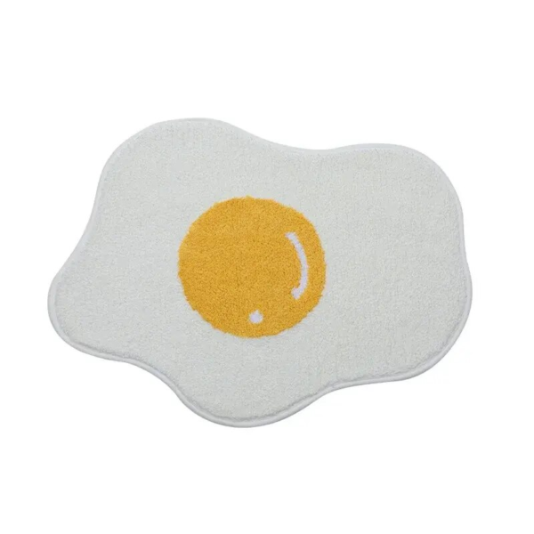 Egg-citing Poached Egg Shaped Carpet: Non-Slip, Multi-Purpose & Fun Home Accessory - Image 2