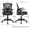 Ergonomic Mesh Office Chair with Flip-up Armrests - Ideal for Home and Office Use - Image 4