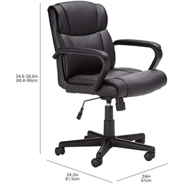 Ergonomic Swivel Executive Office Chair with Padded Armrests and Adjustable Height - Image 5