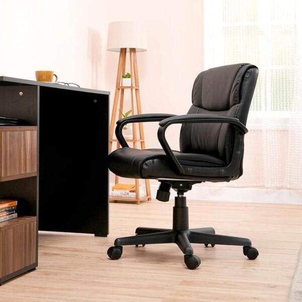 Ergonomic Swivel Executive Office Chair with Padded Armrests and Adjustable Height - Image 2