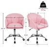 Chic Pink Home Office Rolling Desk Chair with Armrests - Adjustable & Comfortable - Image 4