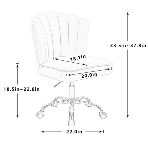 Chic Green Velvet Swivel Desk Chair: Ergonomic, Adjustable, and Rolling - Image 7