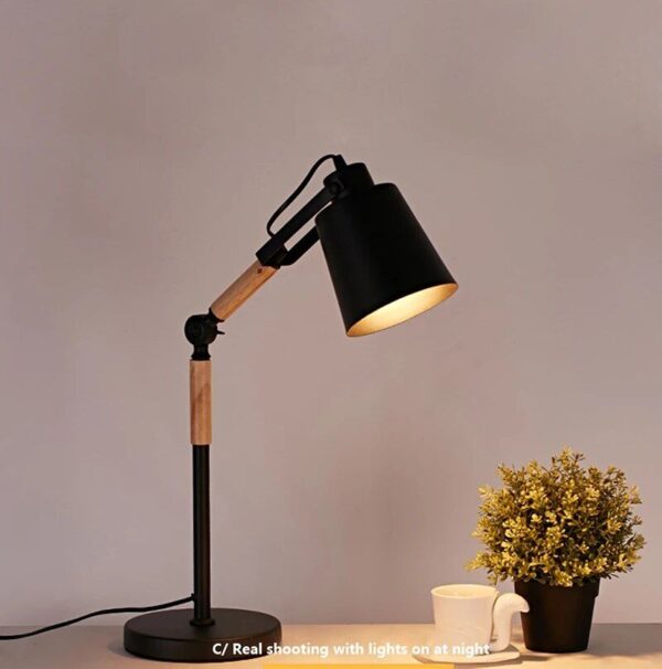 Modern Nordic LED Table Lamp - Adjustable Wooden Desk Light for Bedroom, Study & Decor - Image 3