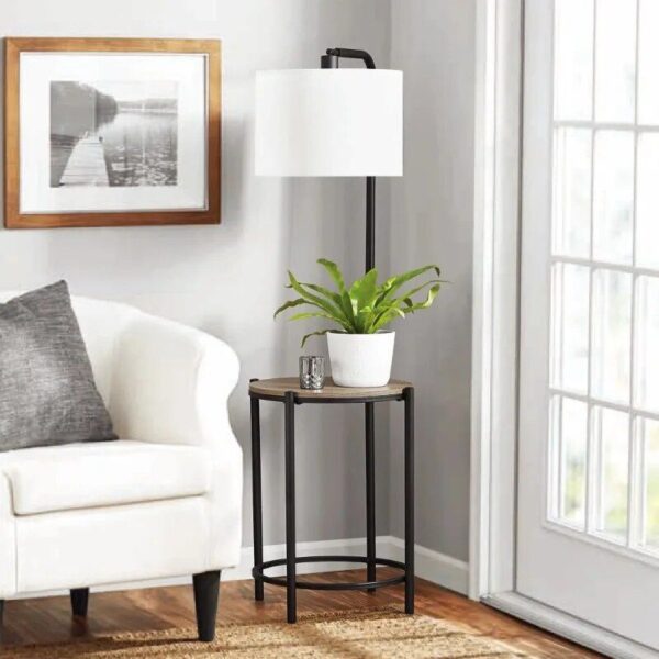 Elegant 54-Inch Floor Lamp with Integrated Table and LED Bulb - Image 3