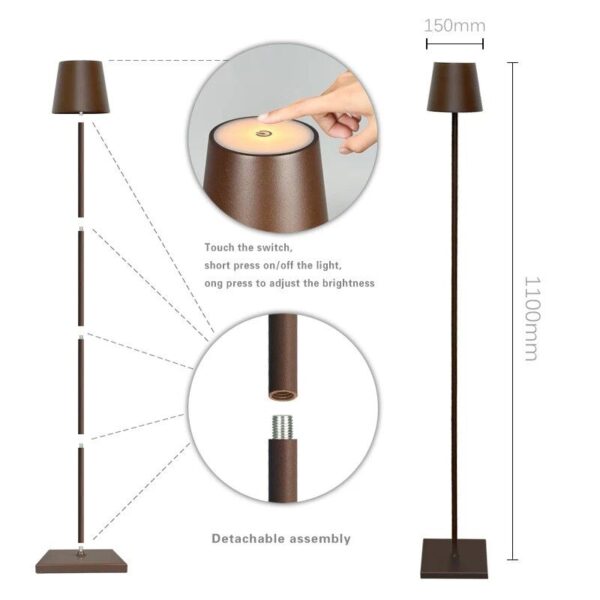 Rechargeable Cordless Floor Lamp - Waterproof, Portable, Outdoor LED Light - Image 5
