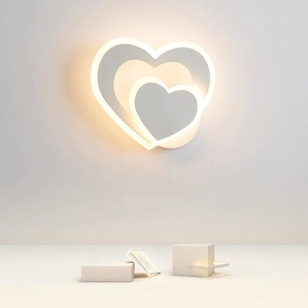 Modern Nordic LED Heart-Shaped Wall Lamp for Cozy Illumination - Image 2
