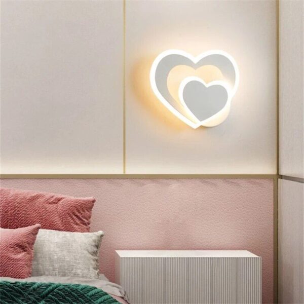 Modern Nordic LED Heart-Shaped Wall Lamp for Cozy Illumination - Image 7