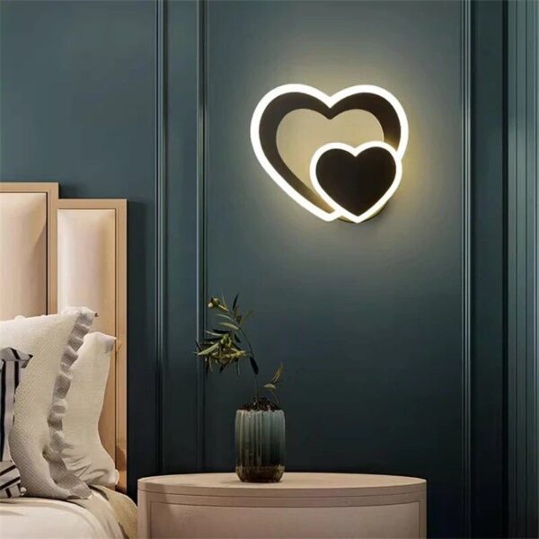 Modern Nordic LED Heart-Shaped Wall Lamp for Cozy Illumination - Image 4