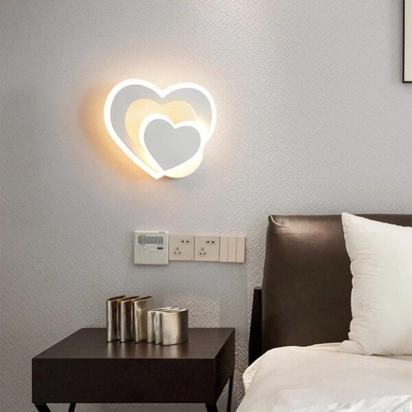 Modern Nordic LED Heart-Shaped Wall Lamp for Cozy Illumination - Image 6
