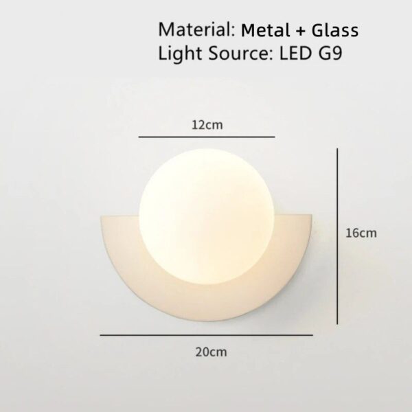 Modern Nordic Glass Ball LED Wall Sconce - Image 7