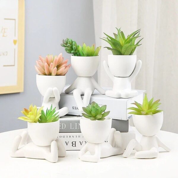 Charming Humanoid Ceramic Planter - Image 4