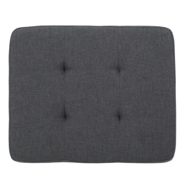 Elegant Dark Grey Fabric Tufted Ottoman - Image 4