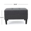 Elegant Dark Grey Fabric Tufted Ottoman - Image 7