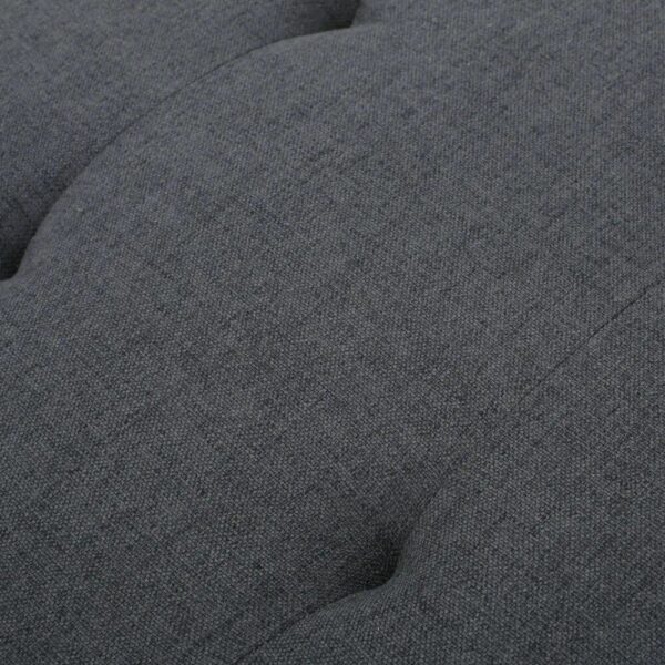 Elegant Dark Grey Fabric Tufted Ottoman - Image 6
