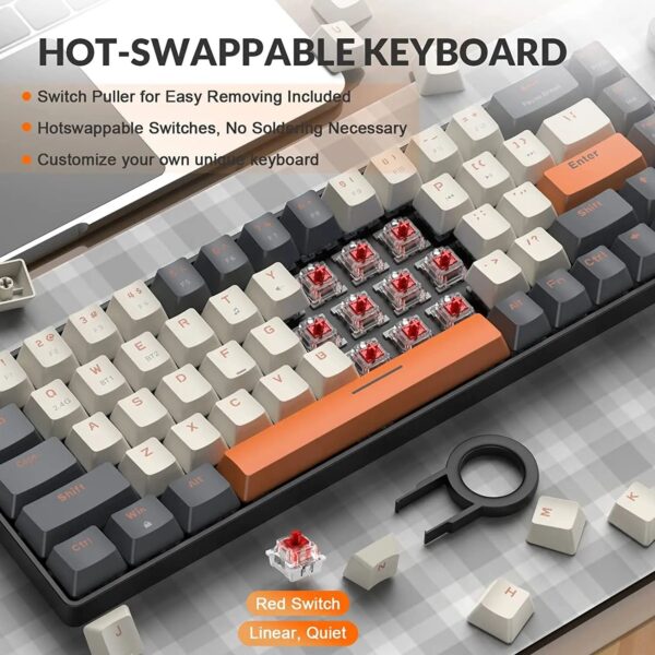 60% Dual Mode Bluetooth & 2.4Ghz Wireless Mechanical Keyboard - Image 4