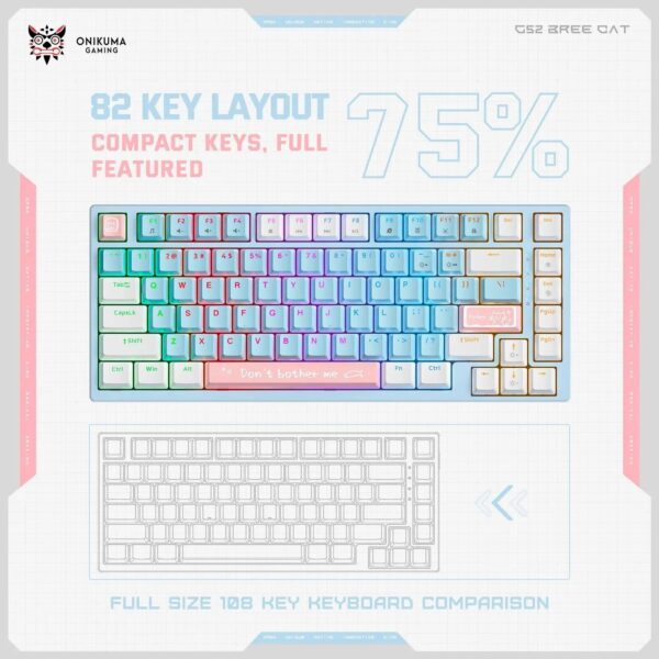 Compact RGB Mechanical Gaming Keyboard - 82 Key Wired USB Keyboard with Backlight - Image 3