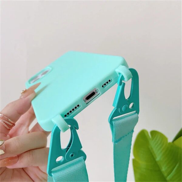 Crossbody Silicone Case with Necklace Lanyard for Various iPhone Models - Image 7