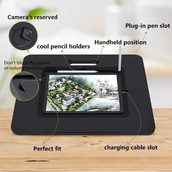 Adjustable iPad Sketchboard Stand with Built-in Pencil Holder & Charging Port - Image 6