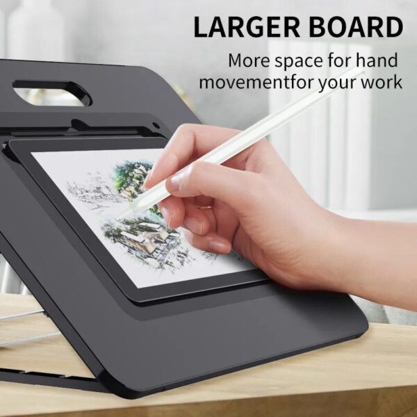 Adjustable iPad Sketchboard Stand with Built-in Pencil Holder & Charging Port - Image 5