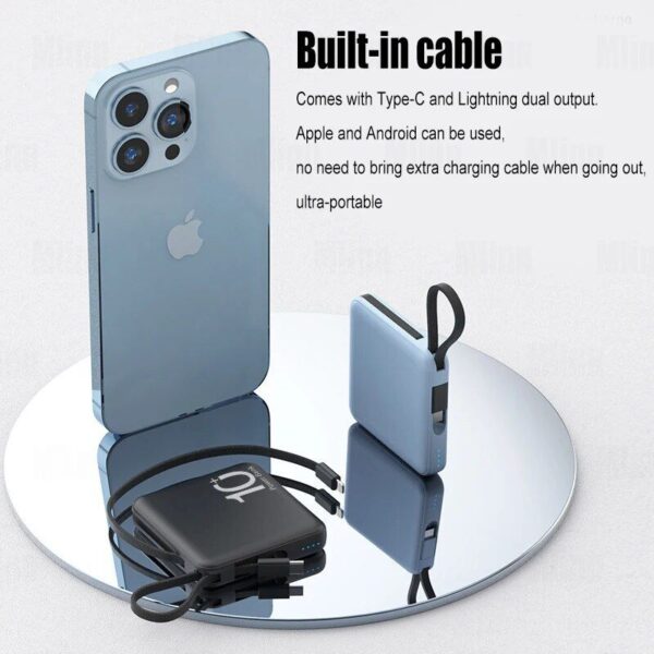 Ultra-Compact 10000mAh Dual-Cable Power Bank - Image 5