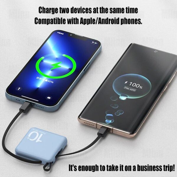 Ultra-Compact 10000mAh Dual-Cable Power Bank - Image 6