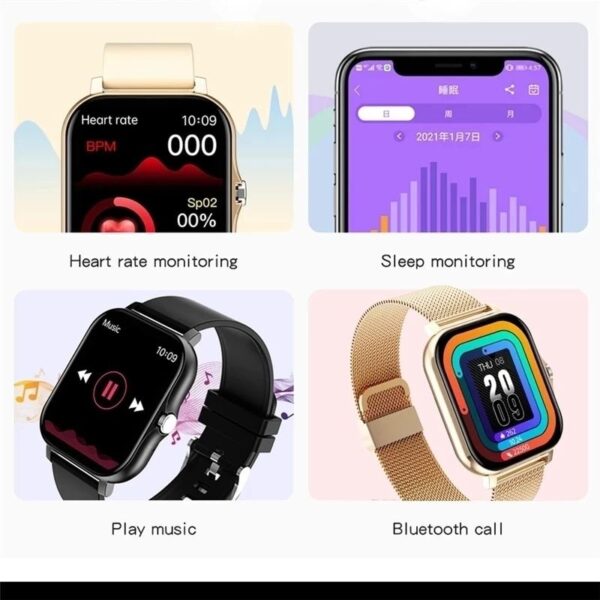 Full Touch Screen Sports Fitness Smartwatch with Bluetooth Calls - Image 6