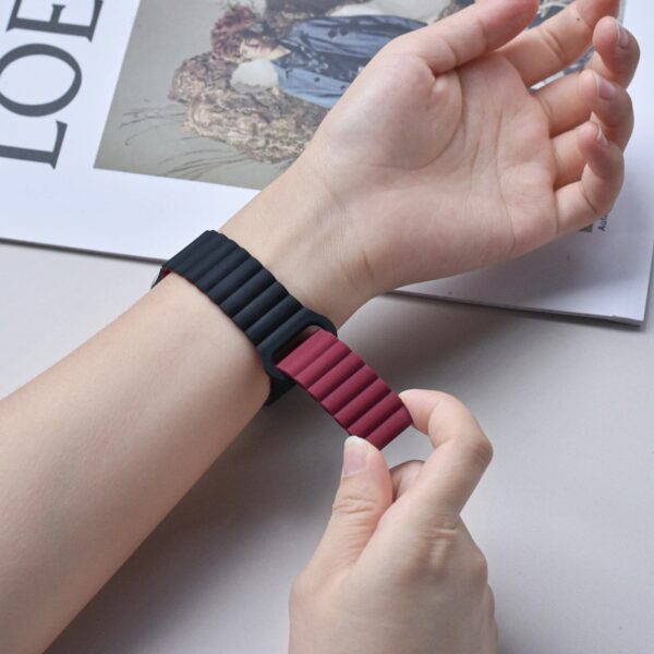 Magnetic Silicone Loop Strap for Apple Watch (38mm-49mm) - Image 4