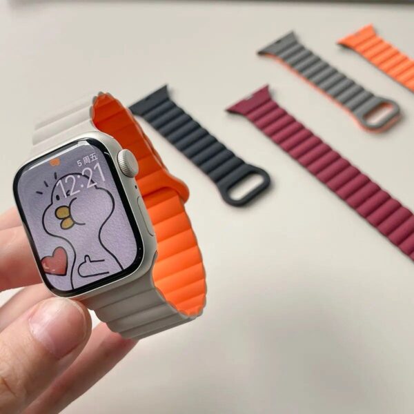 Magnetic Silicone Loop Strap for Apple Watch (38mm-49mm) - Image 3