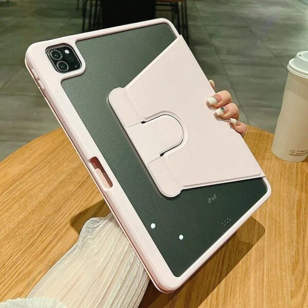 360° Rotating Leather iPad Case with Pencil Holder for Multiple iPad Generations - Image 2