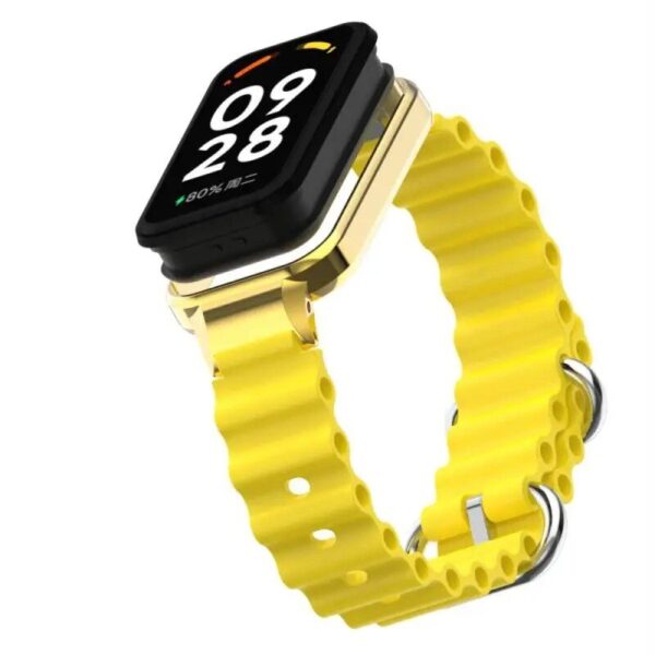 Ocean Silicone Watch Band with Protective Case - Rectangle/Square-shape Design - Image 7