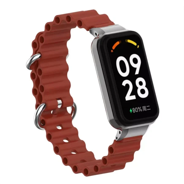 Ocean Silicone Watch Band with Protective Case - Rectangle/Square-shape Design
