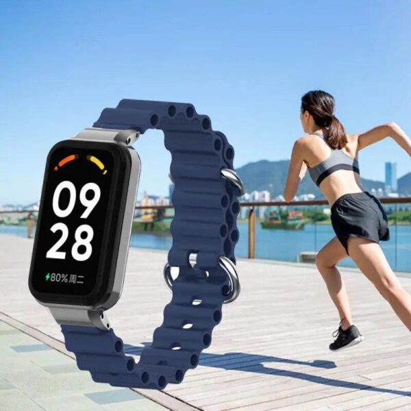 Ocean Silicone Watch Band with Protective Case - Rectangle/Square-shape Design - Image 4