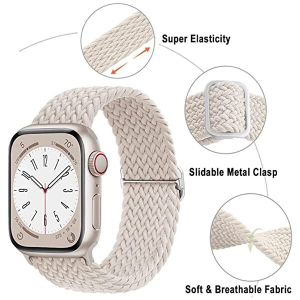 Braided Solo Loop Apple Watch Band - Compatible with Series 3 to 9 & SE - Image 3