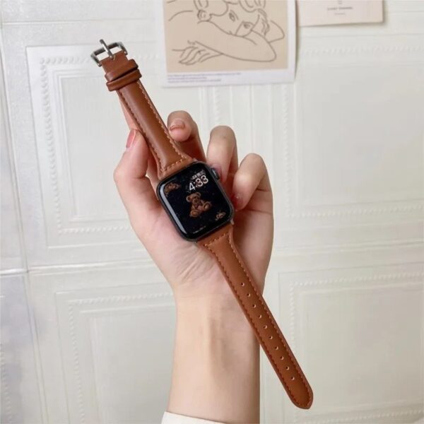 Ultra Slim Leather Strap for Apple Watch Series 7, 8 & SE - Image 3