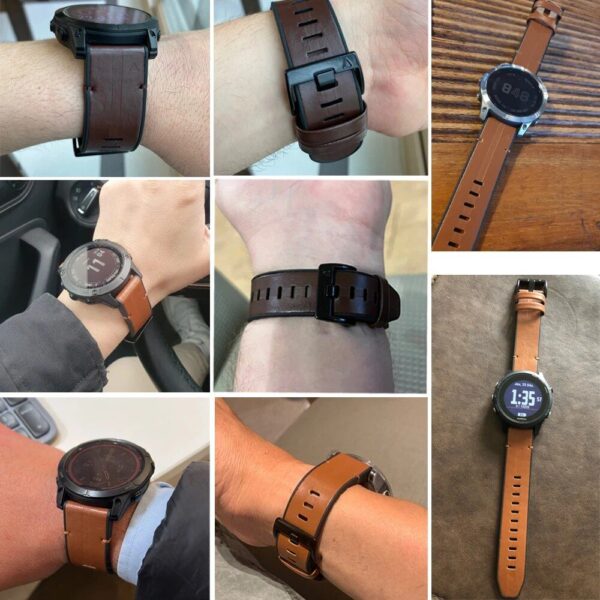 QuickFit Leather & Silicone Strap for Garmin Fenix Series - 22mm/26mm - Image 7