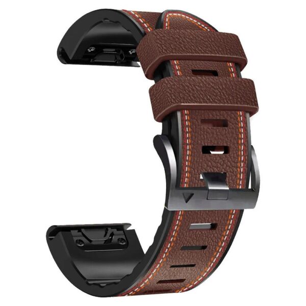 QuickFit Leather & Silicone Strap for Garmin Fenix Series - 22mm/26mm - Image 4