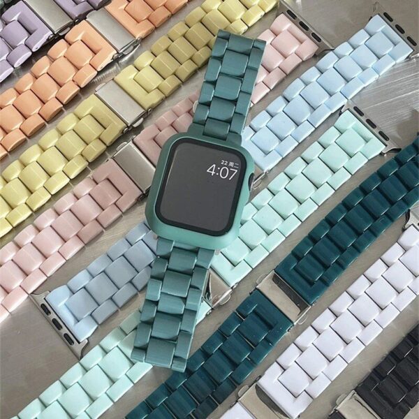 Chic Candy-Colored Resin Strap for 38mm-45mm Smartwatches - Image 2