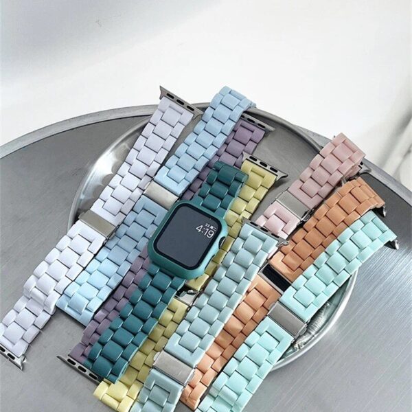 Chic Candy-Colored Resin Strap for 38mm-45mm Smartwatches - Image 7