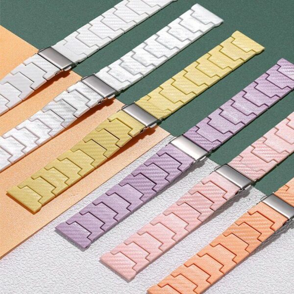 Universal 20/22mm Carbon Fiber Watch Strap with Metal Buckle - Image 3