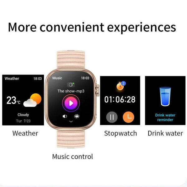2.01" LED Smartwatch with 100+ Sport Modes, Fitness Tracker & Body Temperature Monitor - Image 7