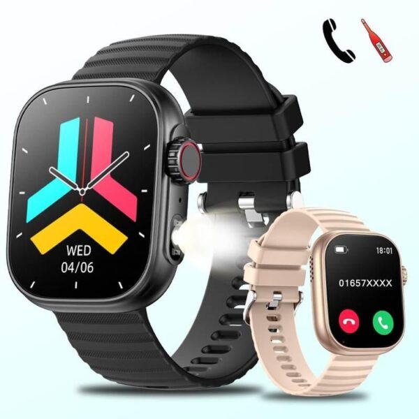 2.01" LED Smartwatch with 100+ Sport Modes, Fitness Tracker & Body Temperature Monitor - Image 2