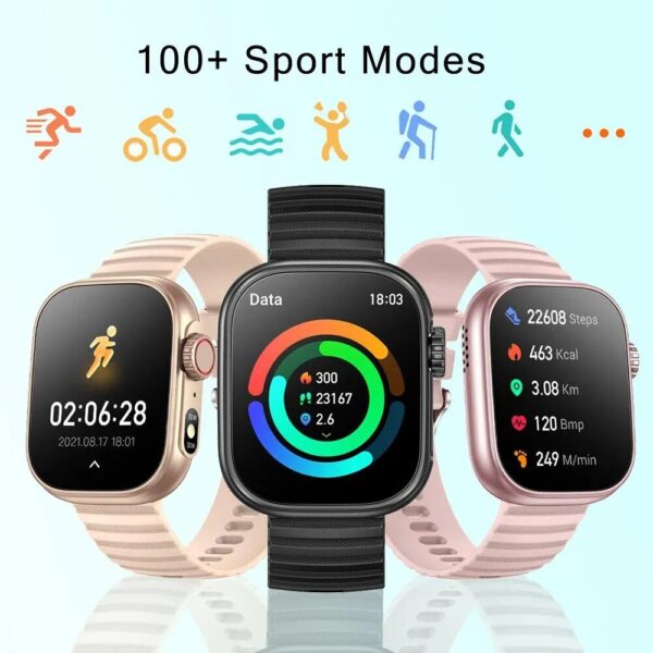 2.01" LED Smartwatch with 100+ Sport Modes, Fitness Tracker & Body Temperature Monitor - Image 4