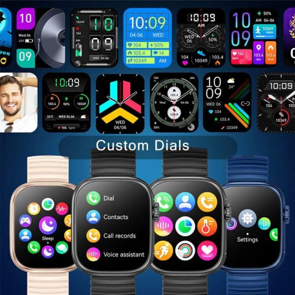 2.01" LED Smartwatch with 100+ Sport Modes, Fitness Tracker & Body Temperature Monitor - Image 3