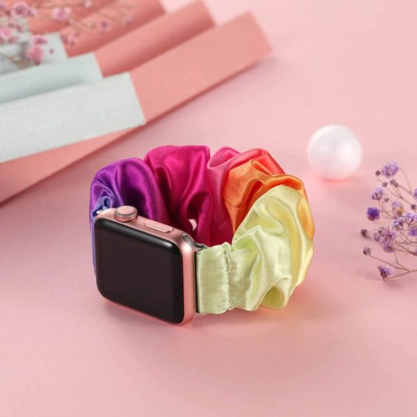 Elastic Scrunchie Apple Watch Band - Nylon Solo Loop Bracelet for All Series - Image 3