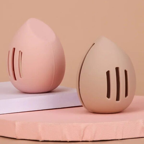 Compact Silicone Makeup Sponge Holder - Dustproof and Breathable Beauty Blender Case - Image 4
