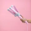 Wave Ceramic Triple Barrel Curling Iron Wand with LCD Display - Image 3