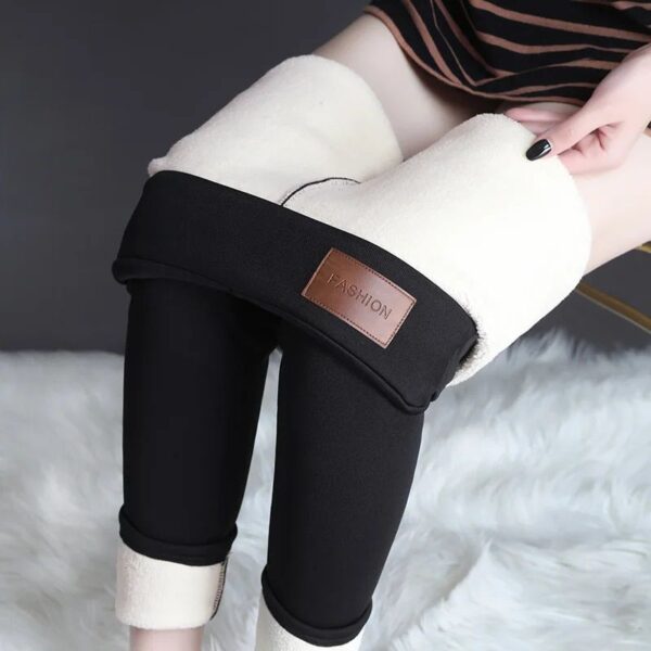 Women Pants Winter Fleece Thicken Pants Lamb Wool - Image 3